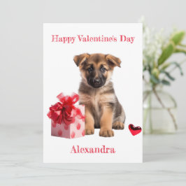 Anpassningsbar German Shepherd Puppy with Gift Val Julkort