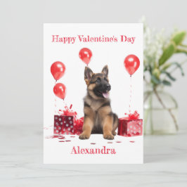 Anpassningsbar German Shepherd with Gift Boxes Val Julkort