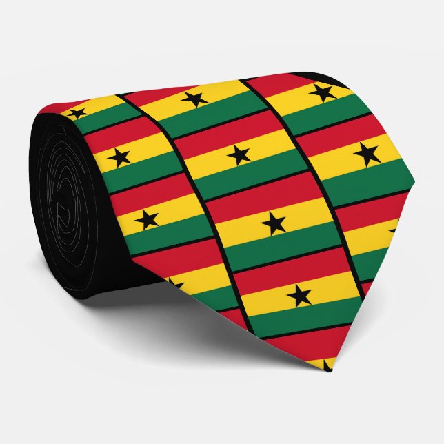 Anpassningsbar GHANAIAN FLAGGA Monogram Neck Tie Slips (Rullad)
