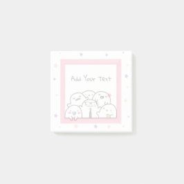 Anpassningsbar Ghost Family Roligt Girly Rosa Post-it Block