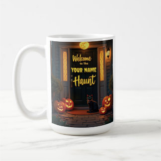 Anpassningsbar Ghost & Full Moon Haunted Porch Tea Kaffemugg