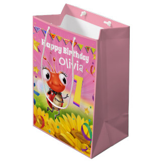 Anpassningsbar Gift Bag för flickans första födels