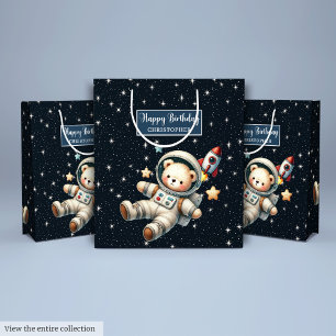 Anpassningsbar Gift Bag med Nalle Astronaut Design