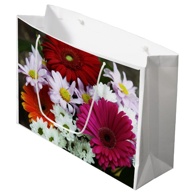 Anpassningsbar Gift Bag - stor, blank sommarblomma (Framsidan Vinklad)