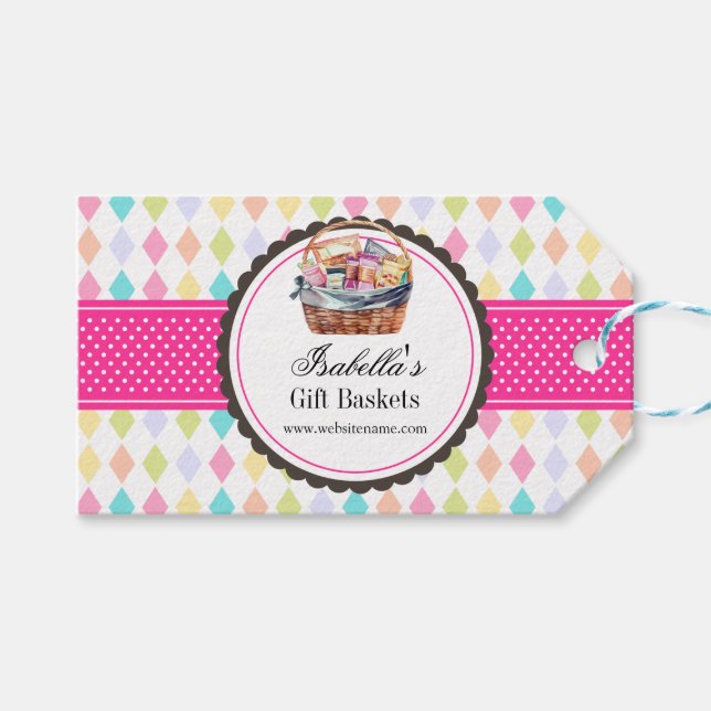 Anpassningsbar Gift Basket Business Presentetikett (Framsidan (Horisontell))