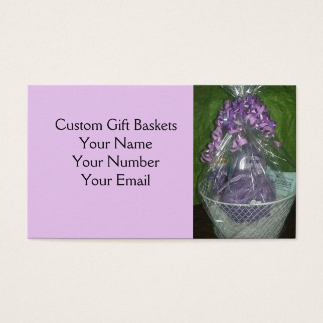 Anpassningsbar Gift Basket Visitkort (Framsidan)