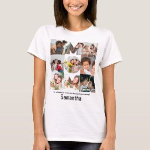 Anpassningsbar Gift for Mamma Mors dag 9 Photo Col T Shirt