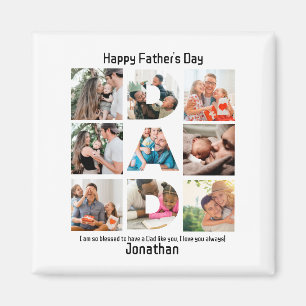 Anpassningsbar Gift for Pappa Fars dag 9 Photo Col Magnet