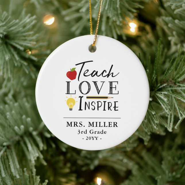 Anpassningsbar Gift for Teacher personlig Julgransprydnad Keramik (Träd)