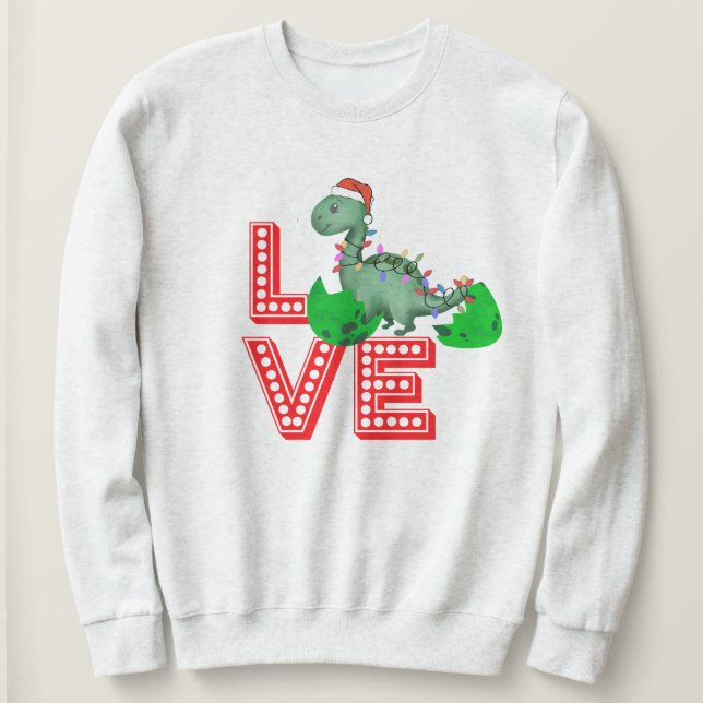 Anpassningsbar Gift Ideas, den vackra julen T-Rex  T Shirt (Design framsida)