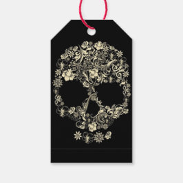 Anpassningsbar Gift Märkres FLOWERS SKULL Presentetikett
