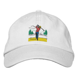 Anpassningsbar Gift Swinging Golfer på Classic Broderad Keps