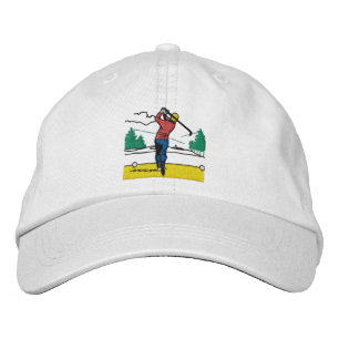 Anpassningsbar Gift Swinging Golfer på Classic Broderad Keps