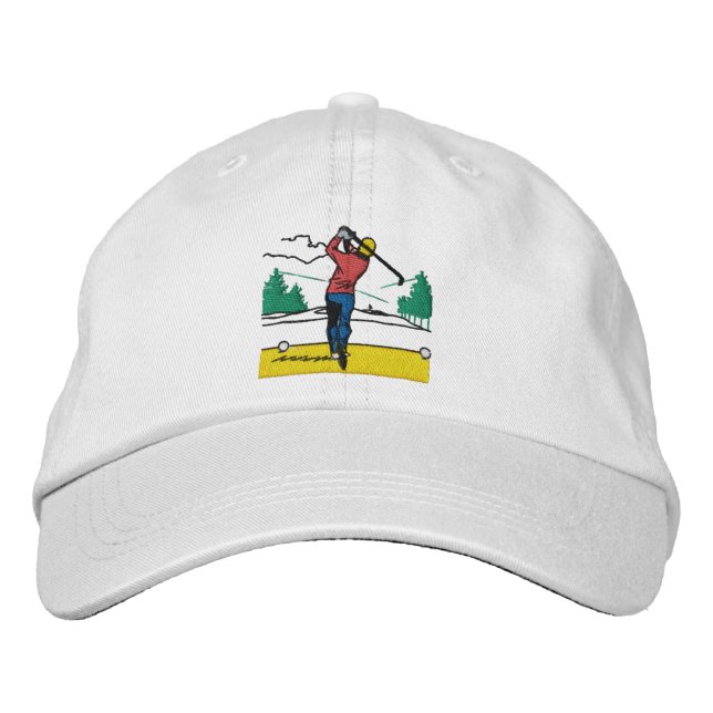 Anpassningsbar Gift Swinging Golfer på Classic Broderad Keps (Framsida)