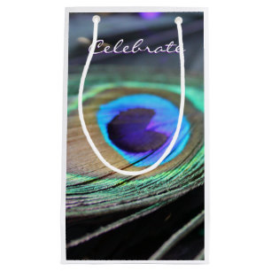 Anpassningsbar Gift-tagg för Bright Peacock Feathe
