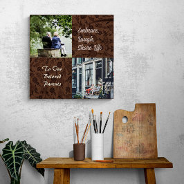 Anpassningsbar Gifts for Older Parents Par Brown Canvastryck