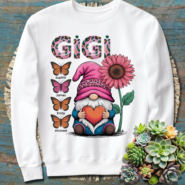 Anpassningsbar Gigi med Barnbarn Namn Grandma Gift T Shirt (Skapare uppladdad)
