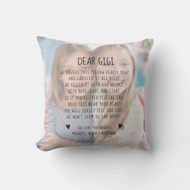 Anpassningsbar Gigi Message Photo Chic Modern Mors Kudde (Framsida)