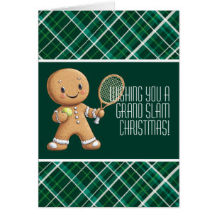 🎾 Anpassningsbar, Gingerbröd Grand Slam Hälsningskort