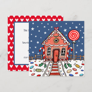 Anpassningsbar Gingerbröd House-julinbjudan