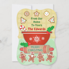 Anpassningsbar Gingerbröd julkookies Greeting Card Julkort