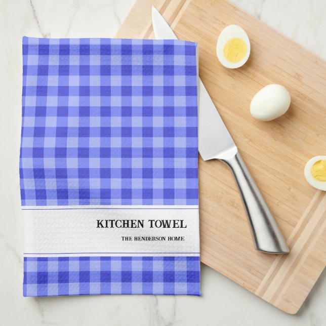 Anpassningsbar Gingham Kitchen Towel Kökshandduk (Vikt i Fjärdedel)