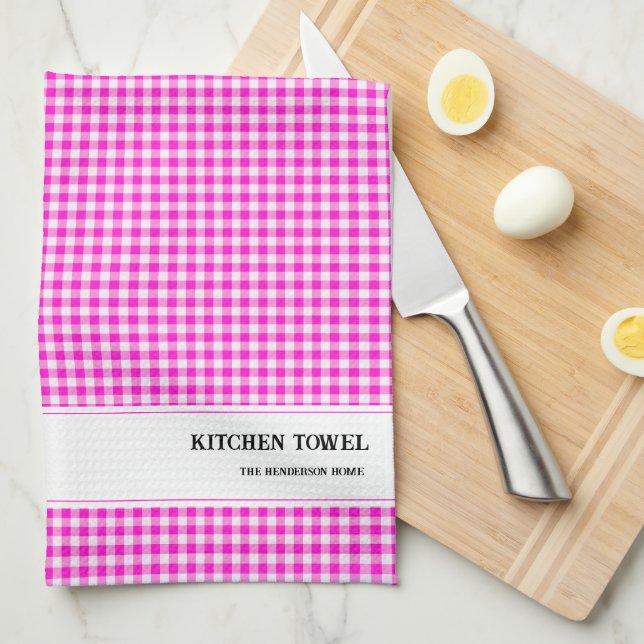 Anpassningsbar Gingham Kitchen Towel Kökshandduk (Vikt i Fjärdedel)