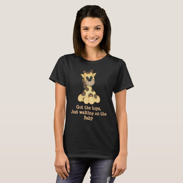 Anpassningsbar Giraffe Moderskap T-Shirt (Hel framsida)