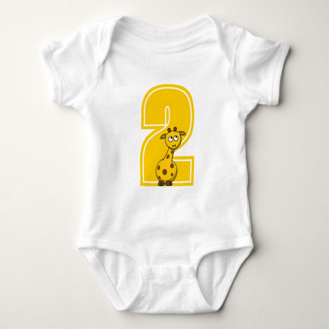 Anpassningsbar Giraffe Number Baby Bodykostym T Shirt (Framsida)