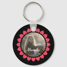 Anpassningsbar Girl Photo with Peachy Hearts Circl