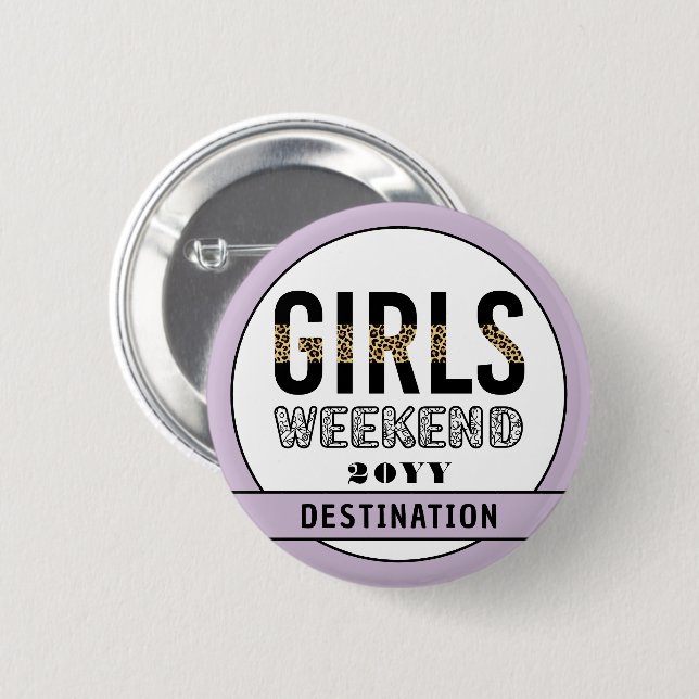 Anpassningsbar Girls Helg Girls Resa Vacation Knapp (Framsida & baksida)