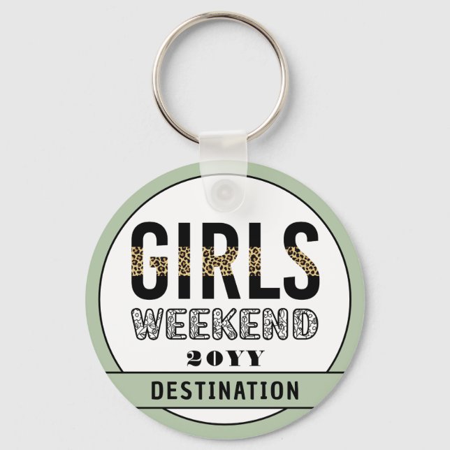 Anpassningsbar Girls Helg Girls Resa Vacation Nyckelring (Framsida)