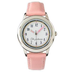 Anpassningsbar Girls Namn Glitter Strap Kids Watch Armbandsur