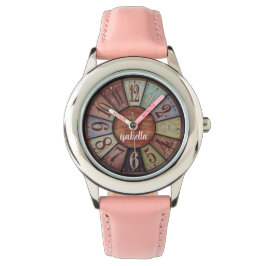 Anpassningsbar Girls Namn Glitter Strap Kids Watch Armbandsur