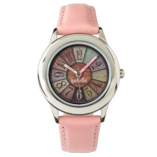 Anpassningsbar Girls Namn Glitter Strap Kids Watch Armbandsur