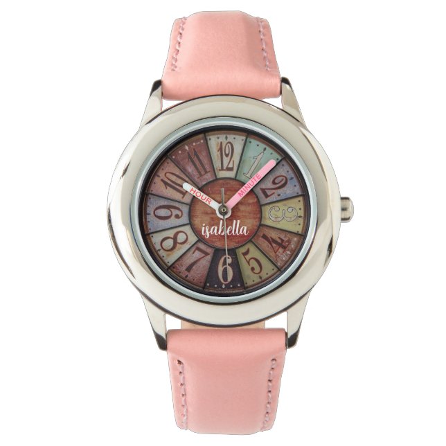 Anpassningsbar Girls Namn Glitter Strap Kids Watch Armbandsur (Framsida)
