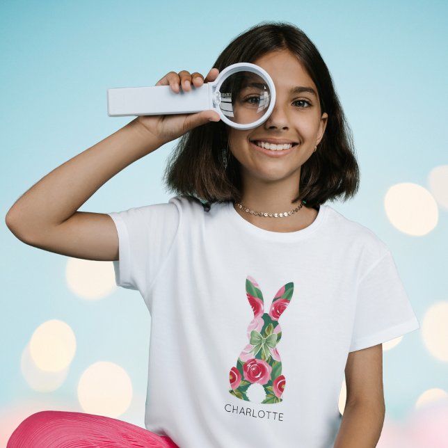 Anpassningsbar Girls Påskhare T-Shirt (Custom Girls' Easter Bunny T-Shirt)