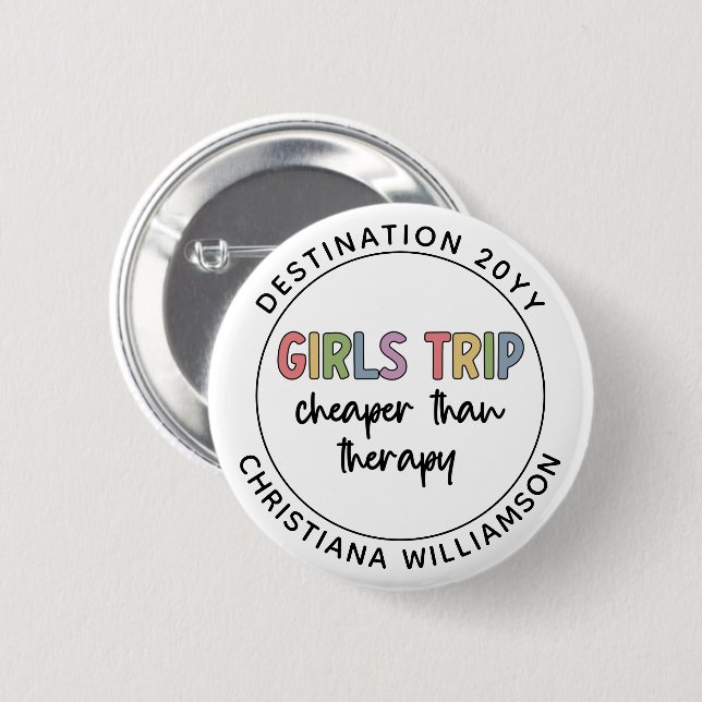 Anpassningsbar Girls Resa är billigare än Therapy  Knapp (Framsida & baksida)