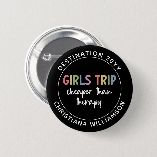 Anpassningsbar Girls Resa är billigare än Therapy  Knapp (Framsida & baksida)