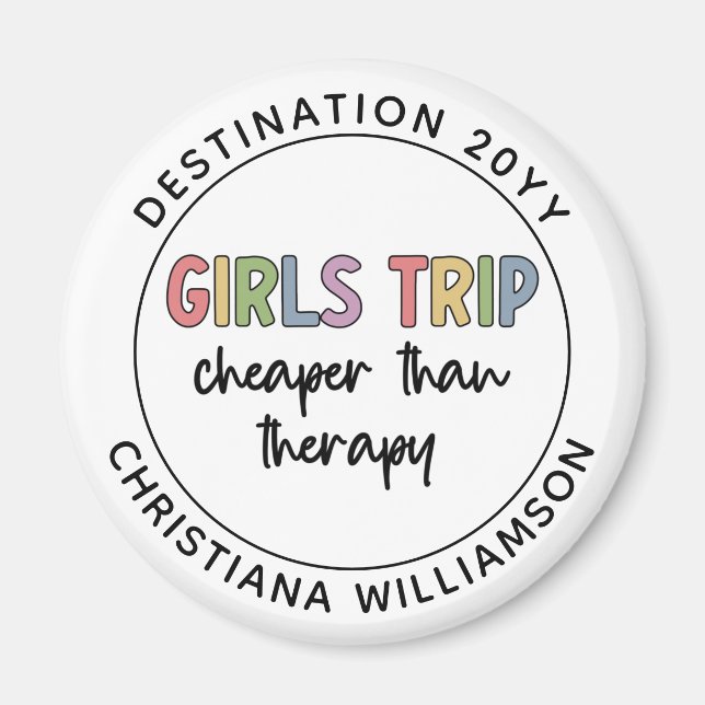 Anpassningsbar Girls Resa är billigare än Therapy  Magnet (Framsidan)