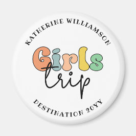 Anpassningsbar Girls Resa | Cute Girls helg semest Magnet