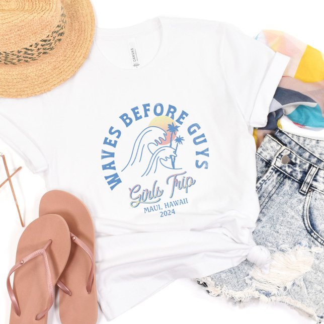 Anpassningsbar Girls Resa Destination Summer Beach T Shirt (Custom Girls Trip Destination Summer Beach Group T-Shirt)