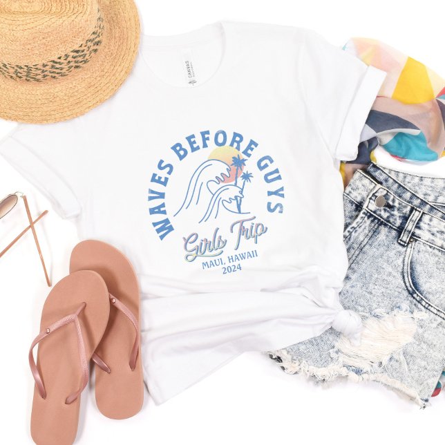 Anpassningsbar Girls Resa Destination Summer Beach T Shirt (Custom Girls Trip Destination Summer Beach Group T-Shirt)