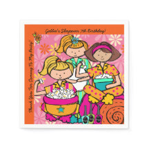 Anpassningsbar Girls Slumber Party Birthday Papper