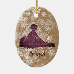 Anpassningsbar Girls Snöflingor Ballerina Dance Julgransprydnad Keramik