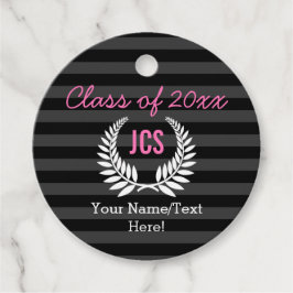 Anpassningsbar Girls Studentfest Black Rosa Monogr Gåvor Etiketter