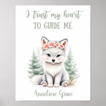 Anpassningsbar Girls Woodland Varg Quote Nursery
