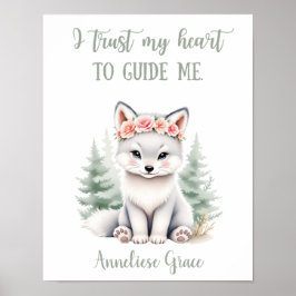 Anpassningsbar Girls Woodland Varg Quote Nursery Poster