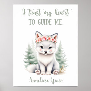 Anpassningsbar Girls Woodland Varg Quote Nursery Poster