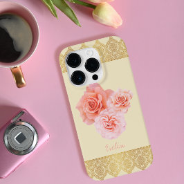 Anpassningsbar Girly Blommigt Rosa och Golden Dama